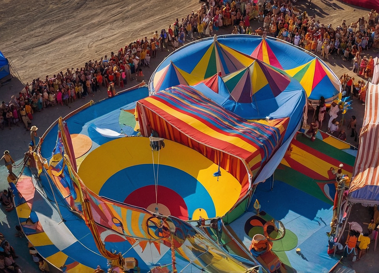 Artista de circo con hula hoop