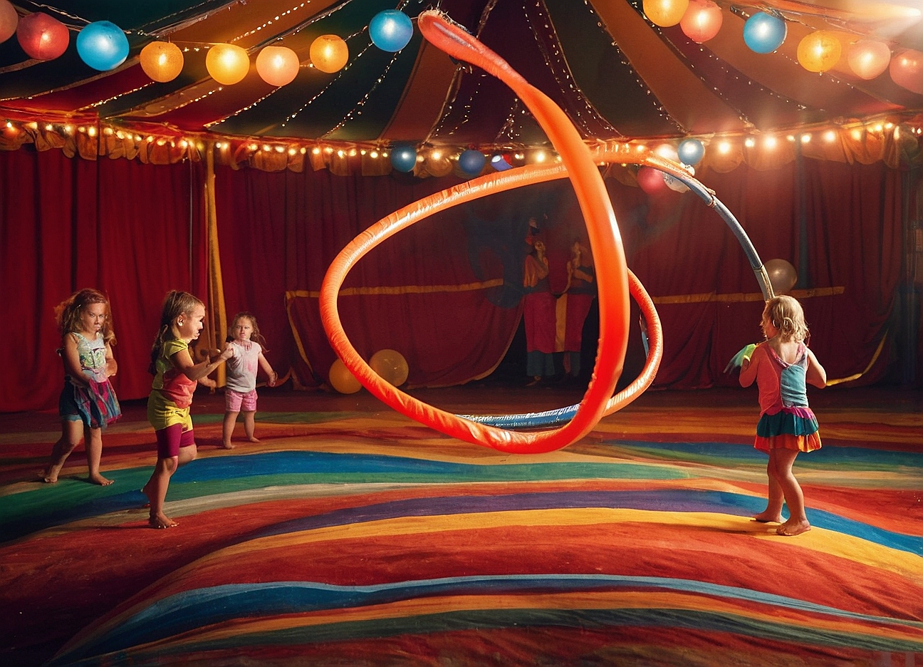 Grupo de artistas de circo