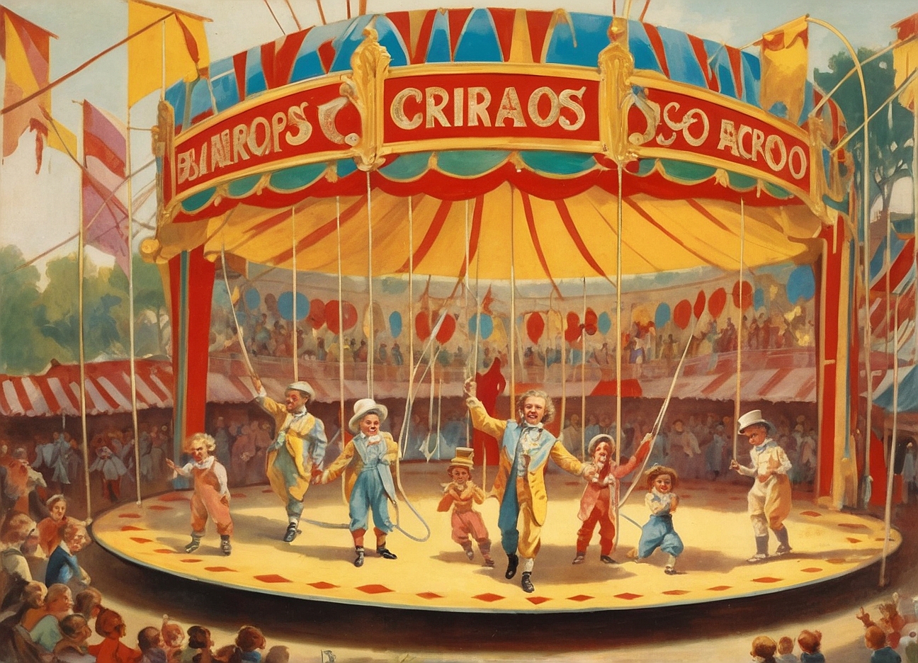 Artistas de circo y juguetes